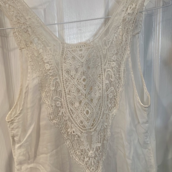 🖤 Vanilla Star white crochet tank top with pockets size medium - Picture 6 of 10